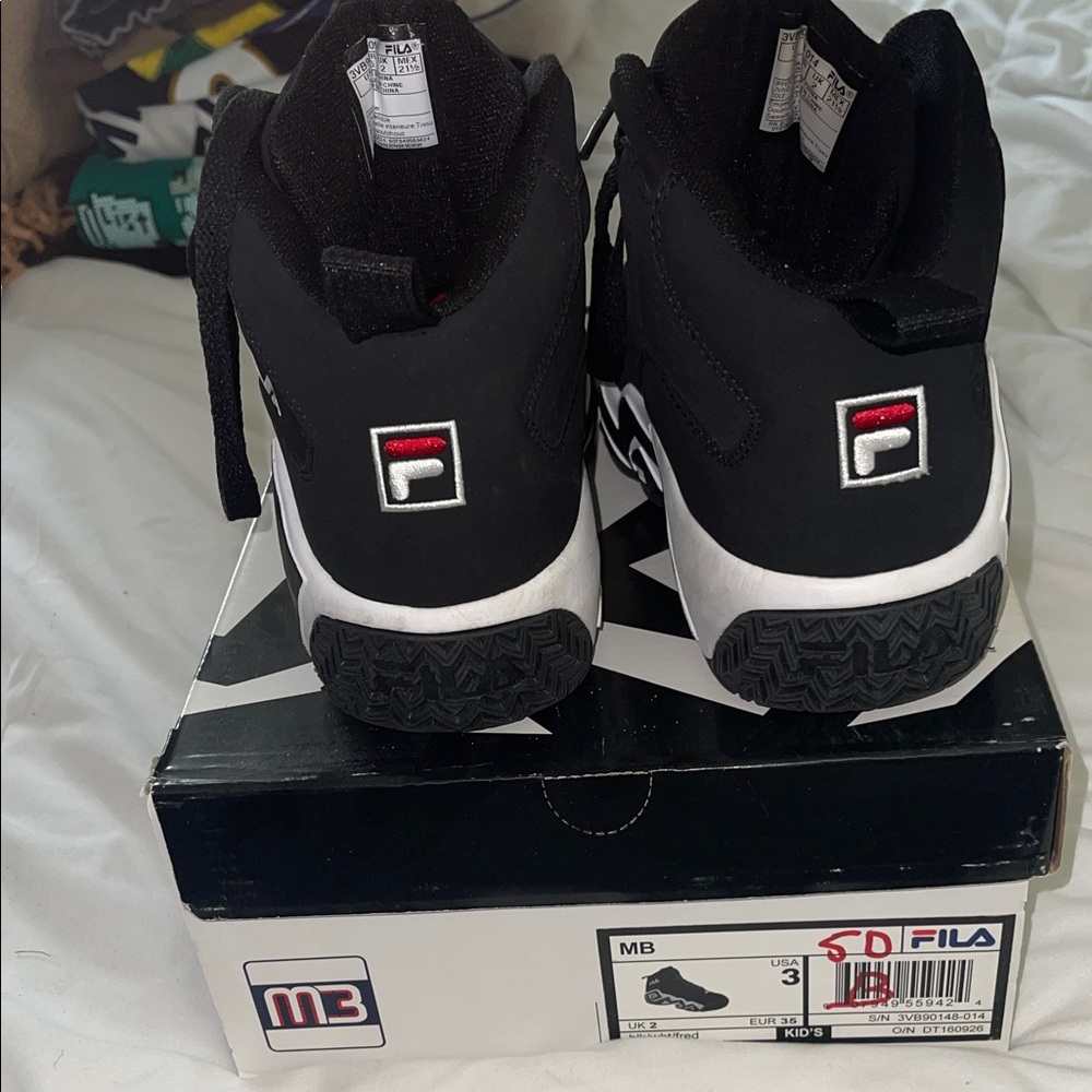 Fila Black and White High-Top Sneakers